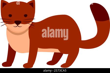 Fur weasel icon cartoon vector. Cute animal. Alaska ferret. Fur weasel icon cartoon vector. Cute animal Stock Vector