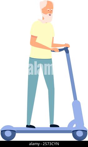 Electric scooter icon cartoon vector. Old people. Senior mobile. Electric scooter icon cartoon vector. Old people Stock Vector
