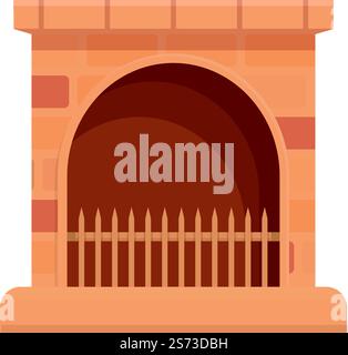 Furnace icon cartoon vector. Fireplace interior. Bakery house. Furnace icon cartoon vector. Fireplace interior Stock Vector