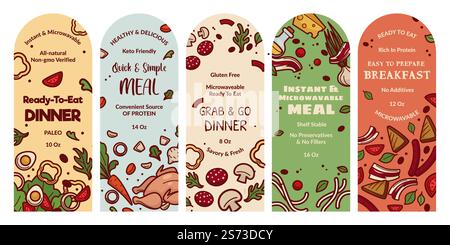 Packaging label design for ready to eat dinner Stock Vector Image & Art ...