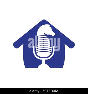 Strategic podcast vector logo concept. Chess podcast icon logo design template. Stock Vector