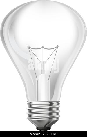 Illuminating electric light, isolated bulb globe with wire filament. Incandescent type of lighting, icon of appliance for home or office interior and electricity. Vector in flat style illustration. Bulb type, illuminating electric light vector Stock Vector
