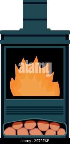 Home furnace icon cartoon vector. Burning fire. Pizza cafe. Home furnace icon cartoon vector. Burning fire Stock Vector