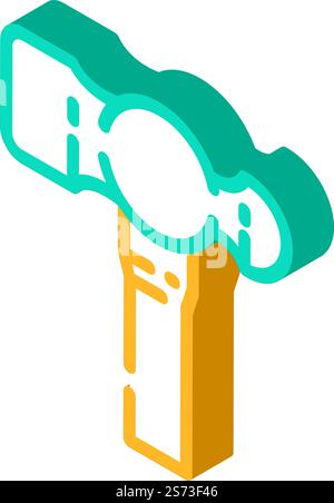 ballpeen hammer isometric icon vector. ballpeen hammer sign. isolated symbol illustration. ballpeen hammer isometric icon vector illustration Stock Vector