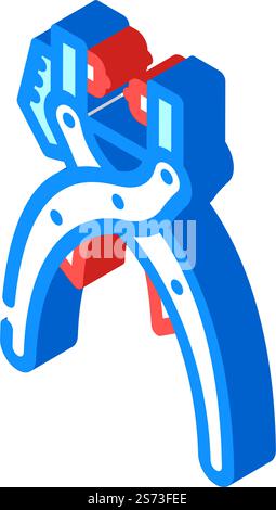grommet pliers isometric icon vector. grommet pliers sign. isolated symbol illustration. grommet pliers isometric icon vector illustration Stock Vector