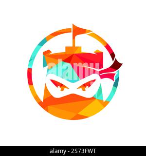 Castle ninja vector logo design template. Stock Vector