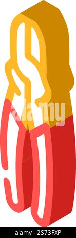 linesman pliers isometric icon vector. linesman pliers sign. isolated symbol illustration. linesman pliers isometric icon vector illustration Stock Vector