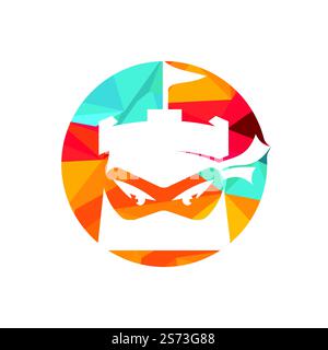Castle ninja vector logo design template. Stock Vector