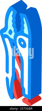 locking pliers isometric icon vector. locking pliers sign. isolated symbol illustration. locking pliers isometric icon vector illustration Stock Vector