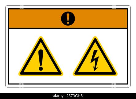 Warning Electric Shock Hazard Symbol Sign On White Background Stock Vector