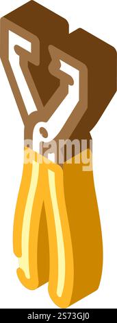 hose clamp pliers isometric icon vector. hose clamp pliers sign. isolated symbol illustration. hose clamp pliers isometric icon vector illustration Stock Vector