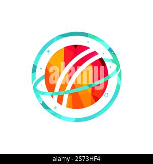 Cricket planet vector logo design. Stock Vector