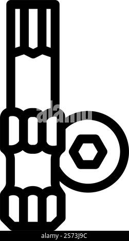 allen wrench screwdriver bit line icon vector. allen wrench screwdriver bit sign. isolated contour symbol black illustration. allen wrench screwdriver bit line icon vector illustration Stock Vector