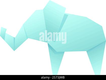 Origami elephant icon cartoon vector. Paper animal. Art geometrical. Origami elephant icon cartoon vector. Paper animal Stock Vector