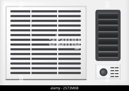 Electric appliances for home or office, isolated climate control. Regulation of temperature during cold and hot seasons. Air conditioner or heater, portable climatisation. Vector in flat style. Climatization control, heater or air conditioner Stock Vector