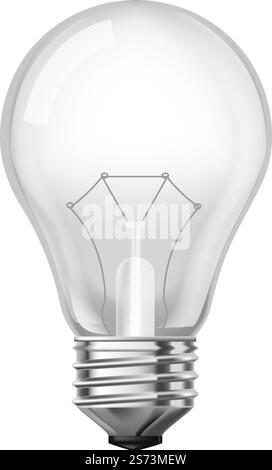 Illumination light globe, isolated incandescent lamp bulb with a wire filament heated inside. Electric appliance or means of decoration for home or office. Vector in flat style illustration. Incandescent lamp bulb, illumination light globe Stock Vector