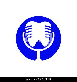 Dental podcast vector logo design template. Stock Vector