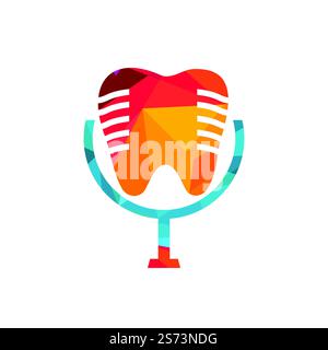 Dental podcast vector logo design template. Stock Vector