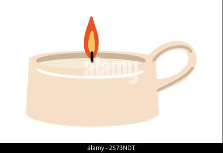 Various candle. Wax candle illustration. Soy wax candles in jar. Different shapes and sizes. Vector clipart collection. Stock Vector