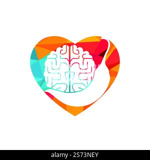 Chili brain vector logo design template. Spicy intelligence logo design concept. Stock Vector