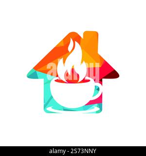 Hot coffee vector logo design template. Stock Vector