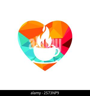 Hot coffee vector logo design template. Stock Vector