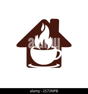 Hot coffee vector logo design template. Stock Vector