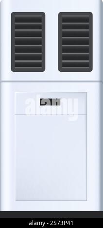 Portable climatization control, isolated air conditioner system for home or office. Electric appliances for cooling or heating temperature. Central regulation of airflow. Vector in flat style. Air conditioner or heater, portable climatization Stock Vector