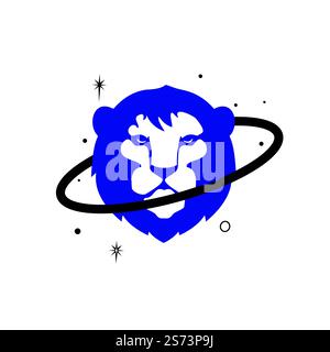 Lion planet vector logo design template. Stock Vector