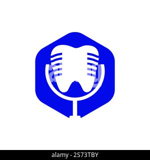 Dental podcast vector logo design template. Stock Vector