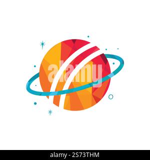 Cricket planet vector logo design. Stock Vector