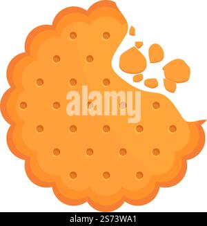 Bite cracker icon cartoon vector. Cookie food. Cake biscuit. Bite cracker icon cartoon vector. Cookie food Stock Vector