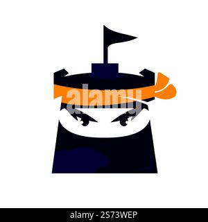 Castle ninja vector logo design template. Stock Vector