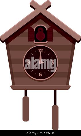 Cuckoo Clock icon cartoon vector. Old watch. Wall time. Cuckoo Clock icon cartoon vector. Old watch Stock Vector