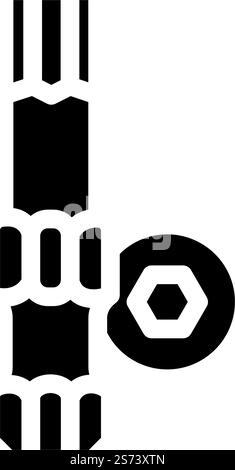 allen wrench screwdriver bit glyph icon vector. allen wrench screwdriver bit sign. isolated symbol illustration. allen wrench screwdriver bit glyph icon vector illustration Stock Vector