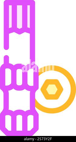 allen wrench screwdriver bit color icon vector. allen wrench screwdriver bit sign. isolated symbol illustration. allen wrench screwdriver bit color icon vector illustration Stock Vector