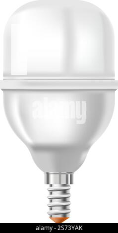 Lamp type, isolated reflector bulb giving light at a certain angle. Illumination and reflection, electric appliances for home. Illuminator with controllable source. Vector in flat style illustration. Reflector bulb or globe led light, type of lamp Stock Vector