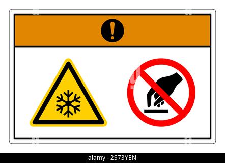 Warning Extremely Cold Surface Do Not Touch Symbol Sign On White Background Stock Vector
