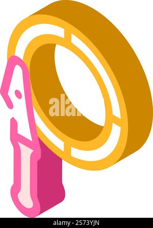 oil filter wrench isometric icon vector. oil filter wrench sign. isolated symbol illustration. oil filter wrench isometric icon vector illustration Stock Vector