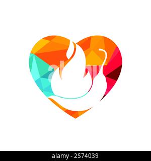 Hot Chili vector logo design concept. Fire Chili logo symbol, Spice food symbol icon. Stock Vector