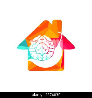 Chili brain vector logo design template. Spicy intelligence logo design concept. Stock Vector
