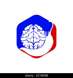 Chili brain vector logo design template. Spicy intelligence logo design concept. Stock Vector