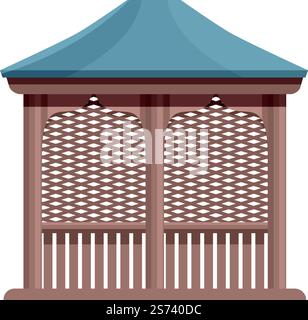 Beach pergola icon cartoon vector. Wedding house. Park building Stock ...