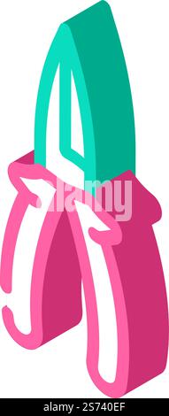 long nose pliers isometric icon vector. long nose pliers sign. isolated symbol illustration. long nose pliers isometric icon vector illustration Stock Vector