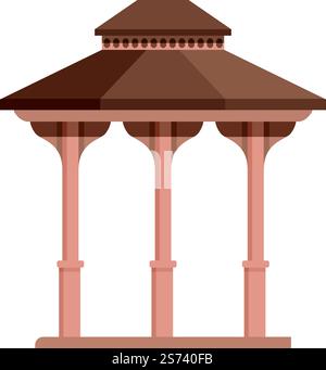 Patio shelter icon cartoon vector. Pergola house. Park building. Patio shelter icon cartoon vector. Pergola house Stock Vector