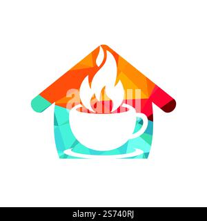 Hot coffee vector logo design template. Stock Vector