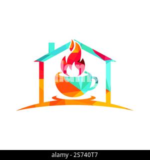 Hot coffee vector logo design template. Stock Vector