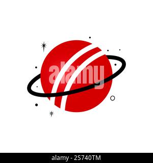 Cricket planet vector logo design. Stock Vector