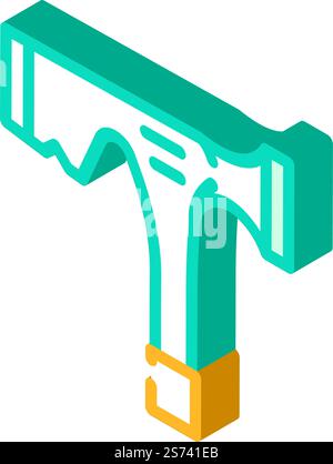 drywall hammer isometric icon vector. drywall hammer sign. isolated symbol illustration. drywall hammer isometric icon vector illustration Stock Vector