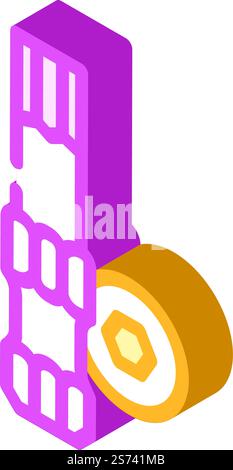allen wrench screwdriver bit isometric icon vector. allen wrench screwdriver bit sign. isolated symbol illustration. allen wrench screwdriver bit isometric icon vector illustration Stock Vector
